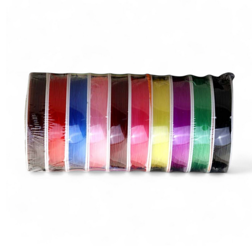 Elastic String for Bracelet Making - Crystal Tec Multi Colour Elastic Cord, 0.4mm to 1.0mm | Stretchy Jewelry Wire