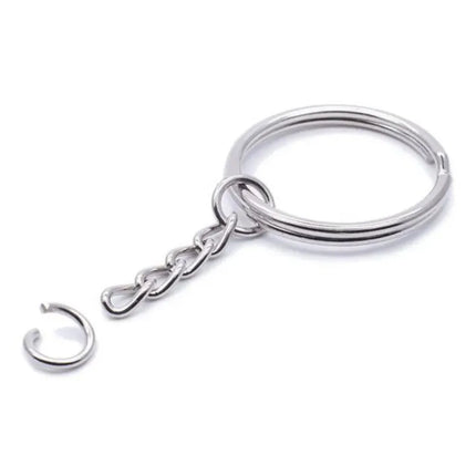 Silver Plated Flat Keychain Rings