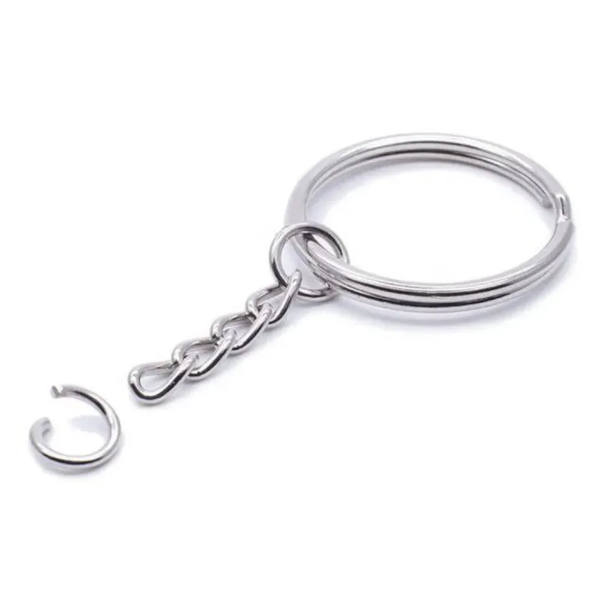 Silver Plated Flat Keychain Rings