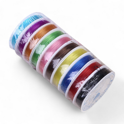 Elastic String for Bracelet Making - Crystal Tec Multi Colour Elastic Cord, 0.4mm to 1.0mm | Stretchy Jewelry Wire