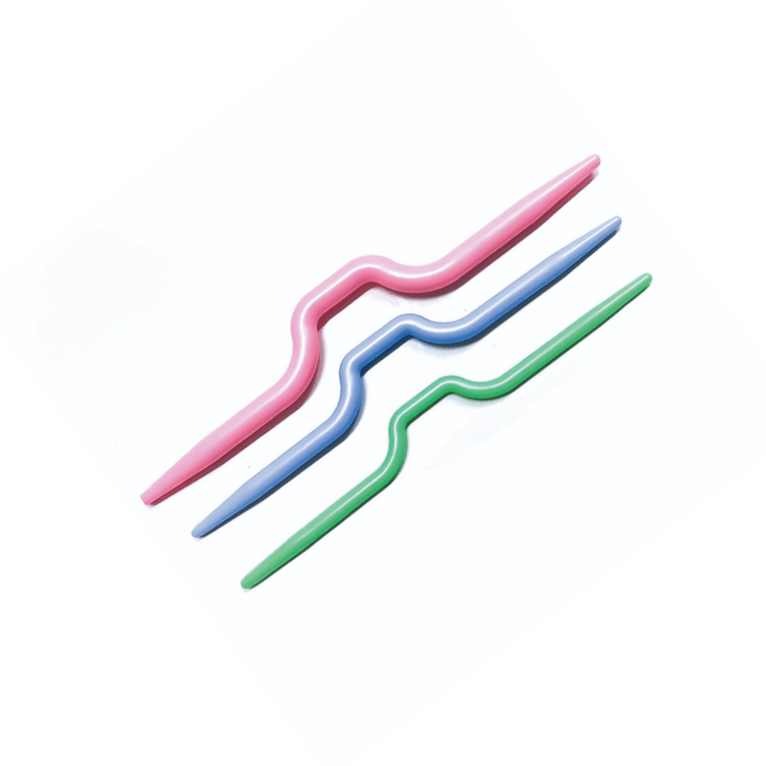 ABS Plastic Cable Stitch Knitting Needles – Set of 3 (3mm, 4mm, 5mm) – Straight Cable Stitch Holder for Knitting & Crochet – DIY Craft Tool