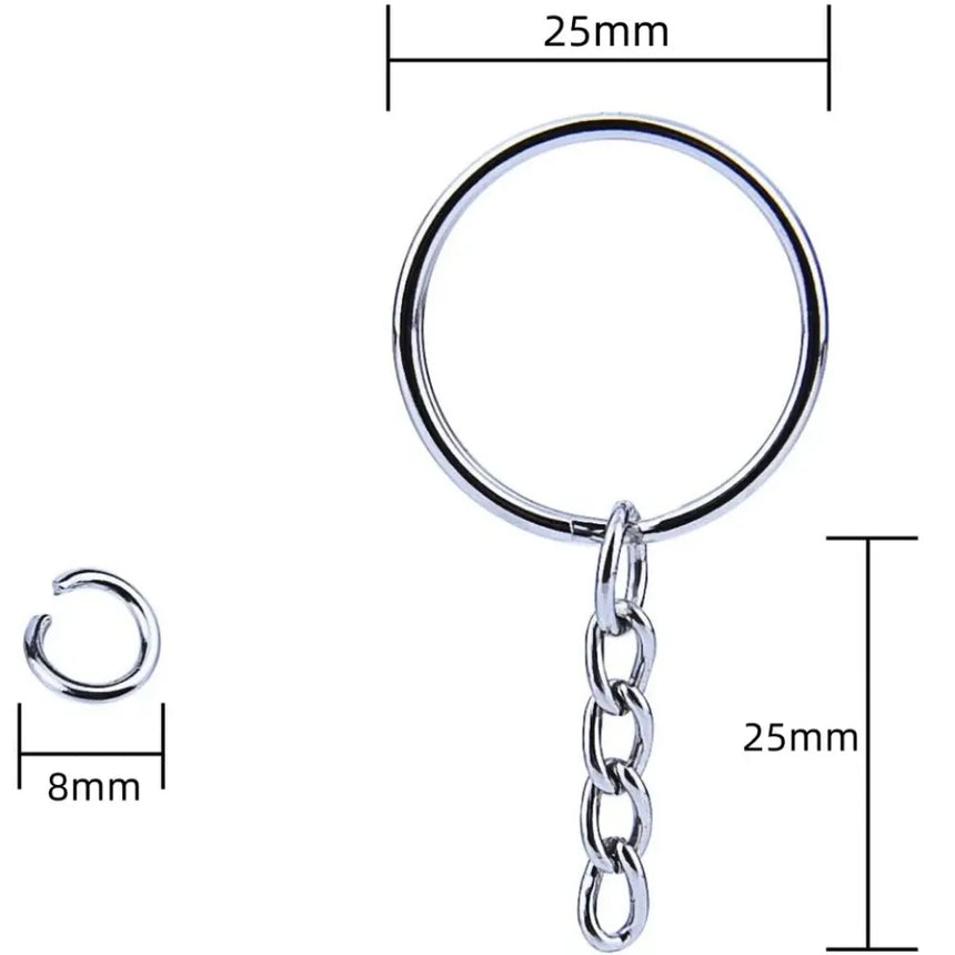 Silver Plated Flat Keychain Rings