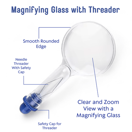 Needle Threader Tool with Magnifying Glass