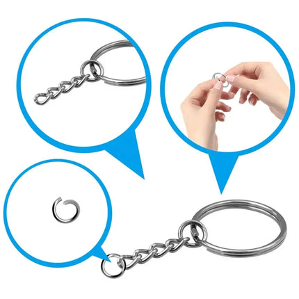 Silver Plated Flat Keychain Rings