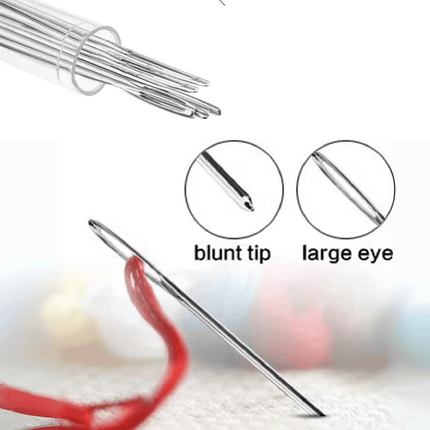 12 Pcs - Large Eye Blunt Needle for Crochet