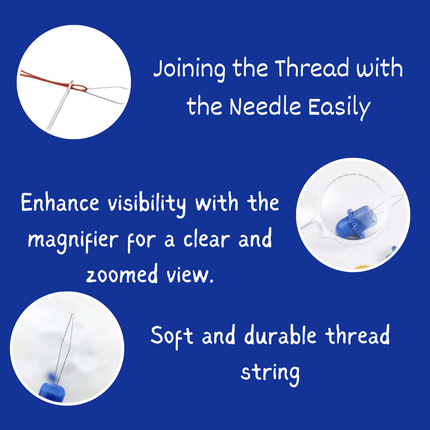 Needle Threader Tool with Magnifying Glass