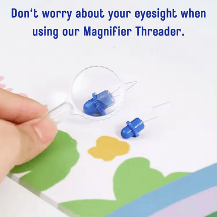 Needle Threader Tool with Magnifying Glass