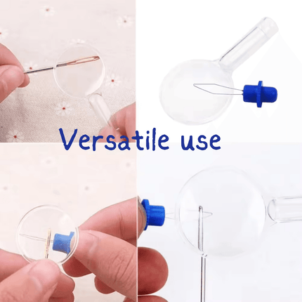 Needle Threader Tool with Magnifying Glass