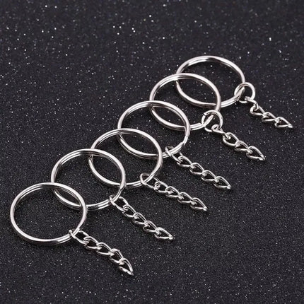 Silver Plated Flat Keychain Rings