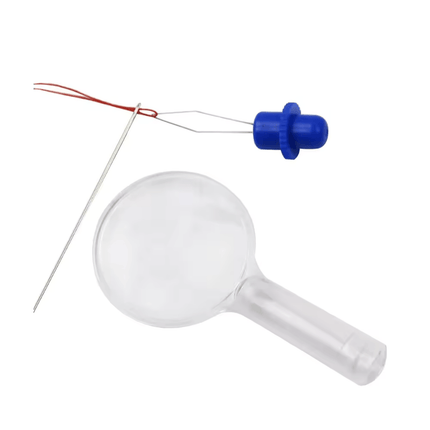 Needle Threader Tool with Magnifying Glass