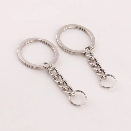 Silver Plated Flat Keychain Rings