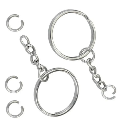 Silver Plated Flat Keychain Rings