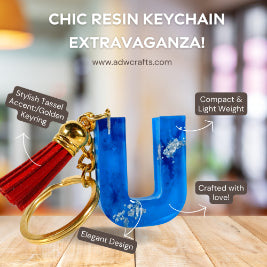 Epoxy Resin Customised Alphabet Keychain - BLUE Design