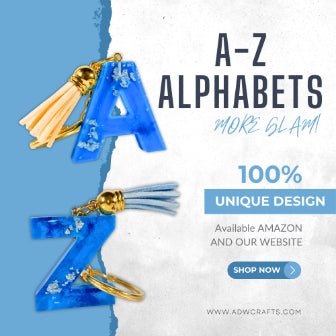 Epoxy Resin Customised Alphabet Keychain - BLUE Design