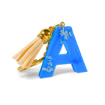 Epoxy Resin Customised Alphabet Keychain - BLUE Design