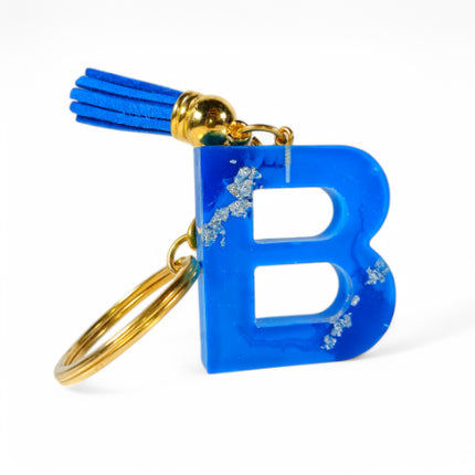 Epoxy Resin Customised Alphabet Keychain - BLUE Design