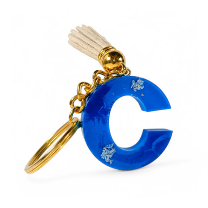 Epoxy Resin Customised Alphabet Keychain - BLUE Design