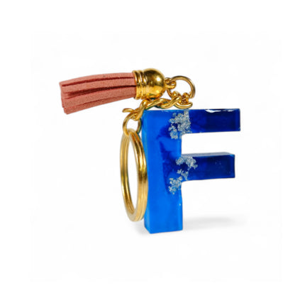 Epoxy Resin Customised Alphabet Keychain - BLUE Design