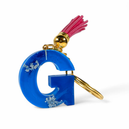 Epoxy Resin Customised Alphabet Keychain - BLUE Design