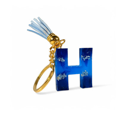 Epoxy Resin Customised Alphabet Keychain - BLUE Design