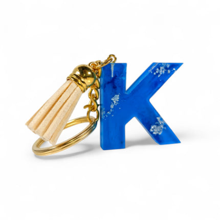 Epoxy Resin Customised Alphabet Keychain - BLUE Design