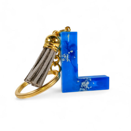 Epoxy Resin Customised Alphabet Keychain - BLUE Design