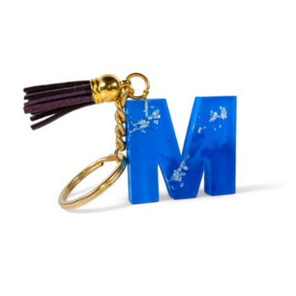 Epoxy Resin Customised Alphabet Keychain - BLUE Design