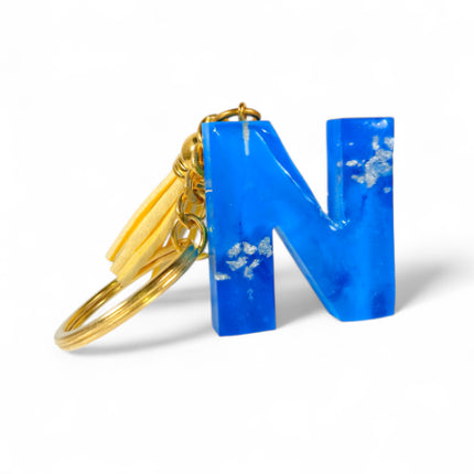 Epoxy Resin Customised Alphabet Keychain - BLUE Design
