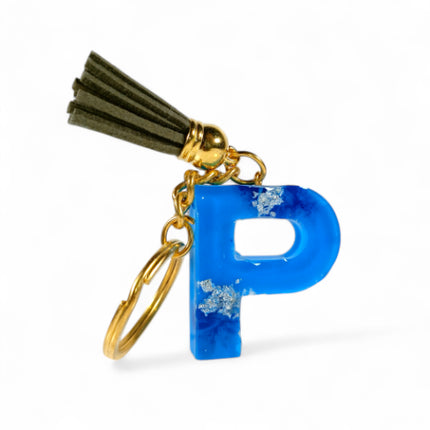 Epoxy Resin Customised Alphabet Keychain - BLUE Design