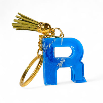 Epoxy Resin Customised Alphabet Keychain - BLUE Design
