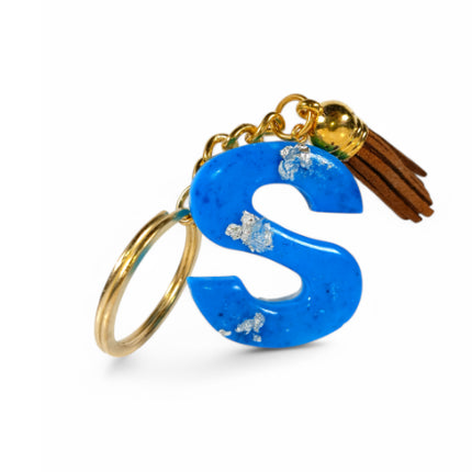 Epoxy Resin Customised Alphabet Keychain - BLUE Design