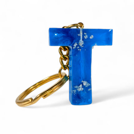 Epoxy Resin Customised Alphabet Keychain - BLUE Design
