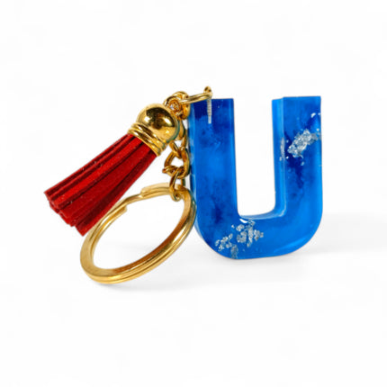 Epoxy Resin Customised Alphabet Keychain - BLUE Design