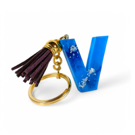 Epoxy Resin Customised Alphabet Keychain - BLUE Design