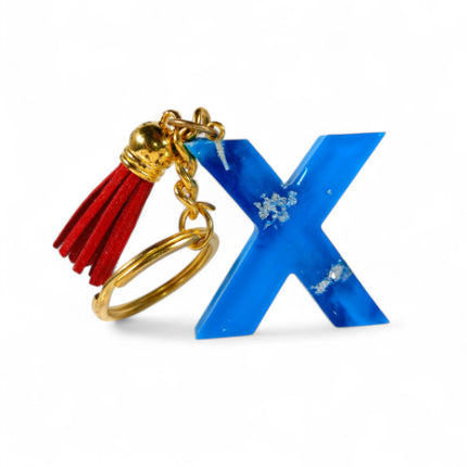 Epoxy Resin Customised Alphabet Keychain - BLUE Design