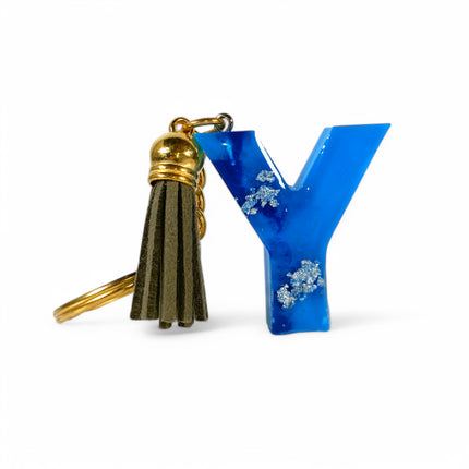 Epoxy Resin Customised Alphabet Keychain - BLUE Design