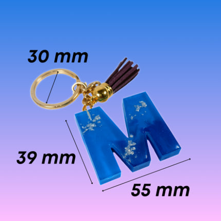 Epoxy Resin Customised Alphabet Keychain - BLUE Design