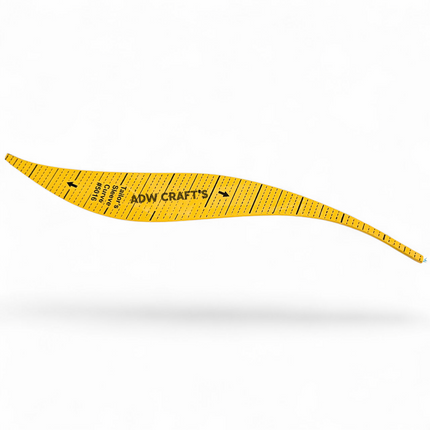 Tailoring Curve Ruler – 25 CM Flexible Armhole Curve Scale – Sewing French Curve Tool for Neck, Sleeve, Hip, and Blouse Pattern Making – Yellow wooden
