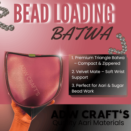 Aari Bead Loading Batwa for Sugar Beads and Zardoshi, Triangle Zipper Pouch for Aari Embroidery Work