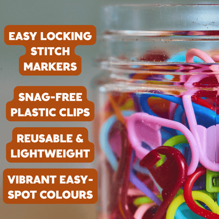 Crochet Marker Pins - Stitch Markers, Plastic Locking Clips, Knitting Crochet Place Markers