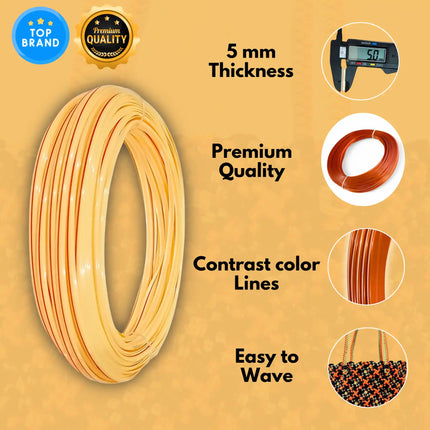 Dark Cream - Disco Wire for Basket Making