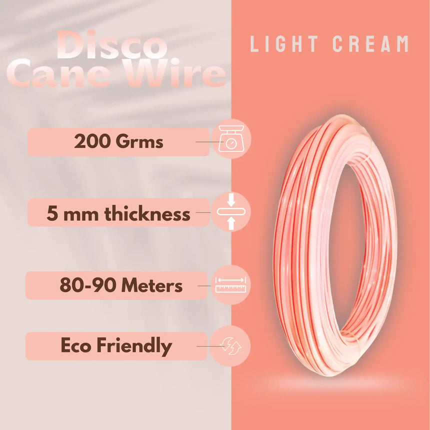 Light Cream- Disco Wire for Basket Making