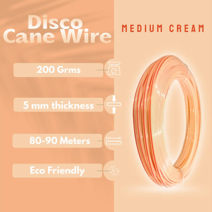Medium Cream - Disco Wire for Basket Making