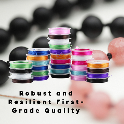 Elastic String for Bracelet Making - Crystal Tec Multi Colour Elastic Cord, 0.4mm to 1.0mm | Stretchy Jewelry Wire