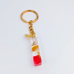 Epoxy resin customised alphabet keychain - Flower Design