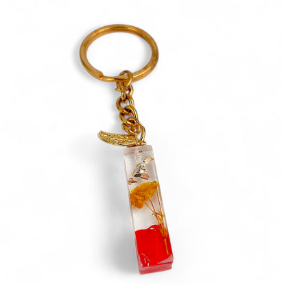 Epoxy resin customised alphabet keychain - Flower Design