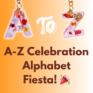 Epoxy resin customised alphabet keychain - Flower Design