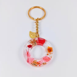 Epoxy resin customised alphabet keychain - Flower Design
