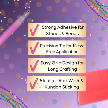 Stone Sticking Glue Pen for Aari Work, Kundan Jewellery, Beads & Craft – Precise Adhesive Tool for Embroidery & DIY