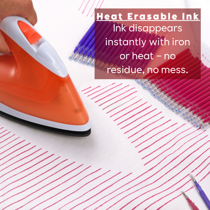 Heat Erasable Fabric Marker Pen Refills for Tailoring, Sewing & Embroidery – Yoke MMC-420-RF | Disappearing Ink Pens for Clothes & Aari Work